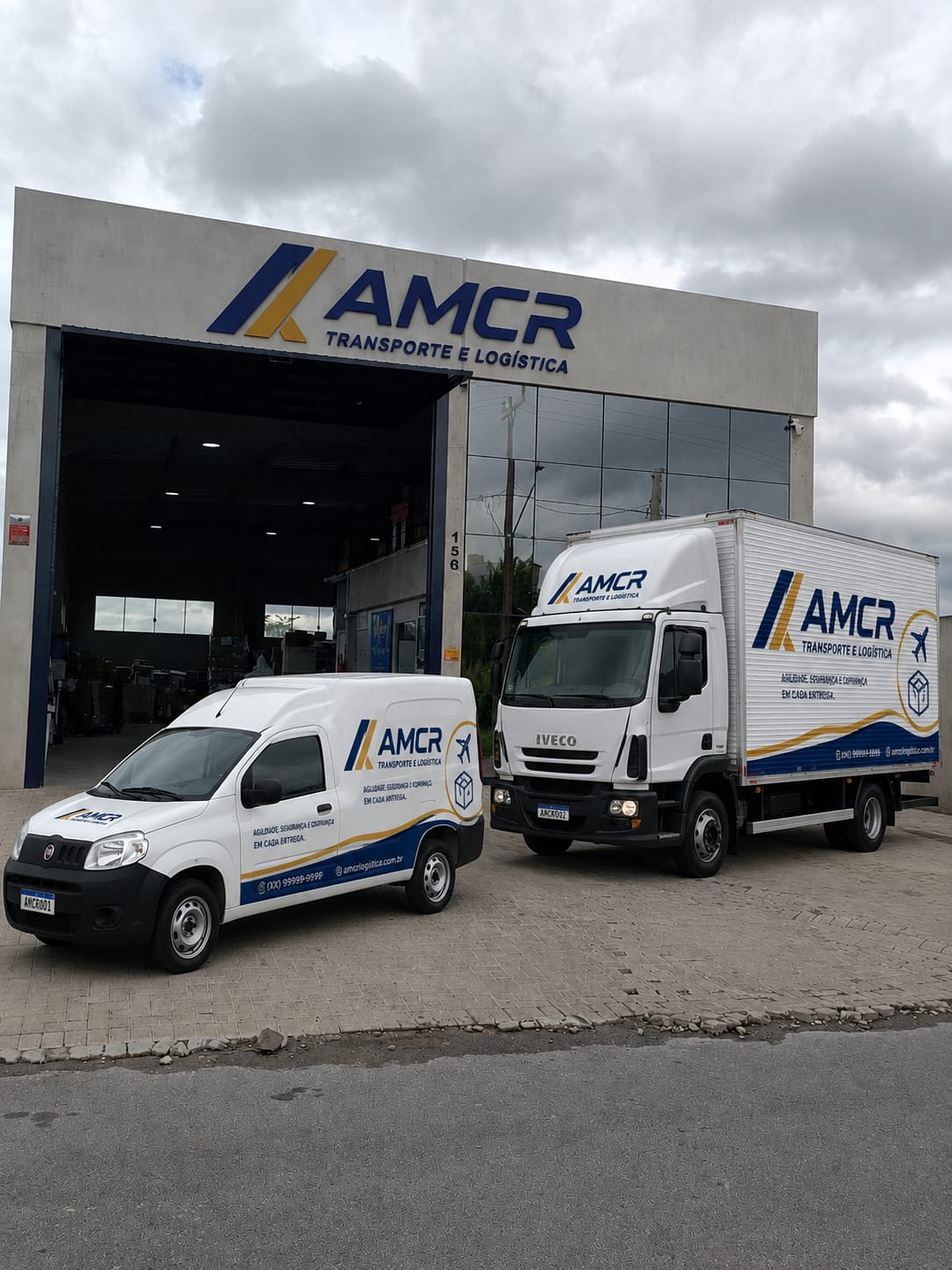 Frota AMCR Transportes — veículos logísticos